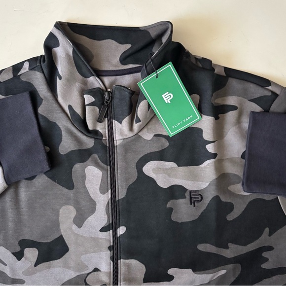 Flint Park Men’s Court Jacket in Black Camo Size 2XL New Full Zip - Picture 5 of 9